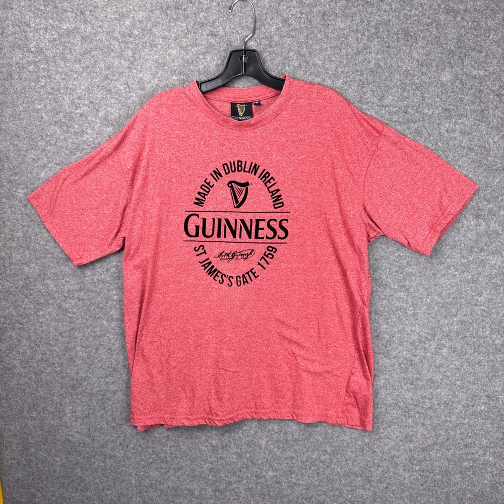 Guinness T-Shirt St James Gate Dublin Ireland XXL Heather Cotton Blend Relaxed